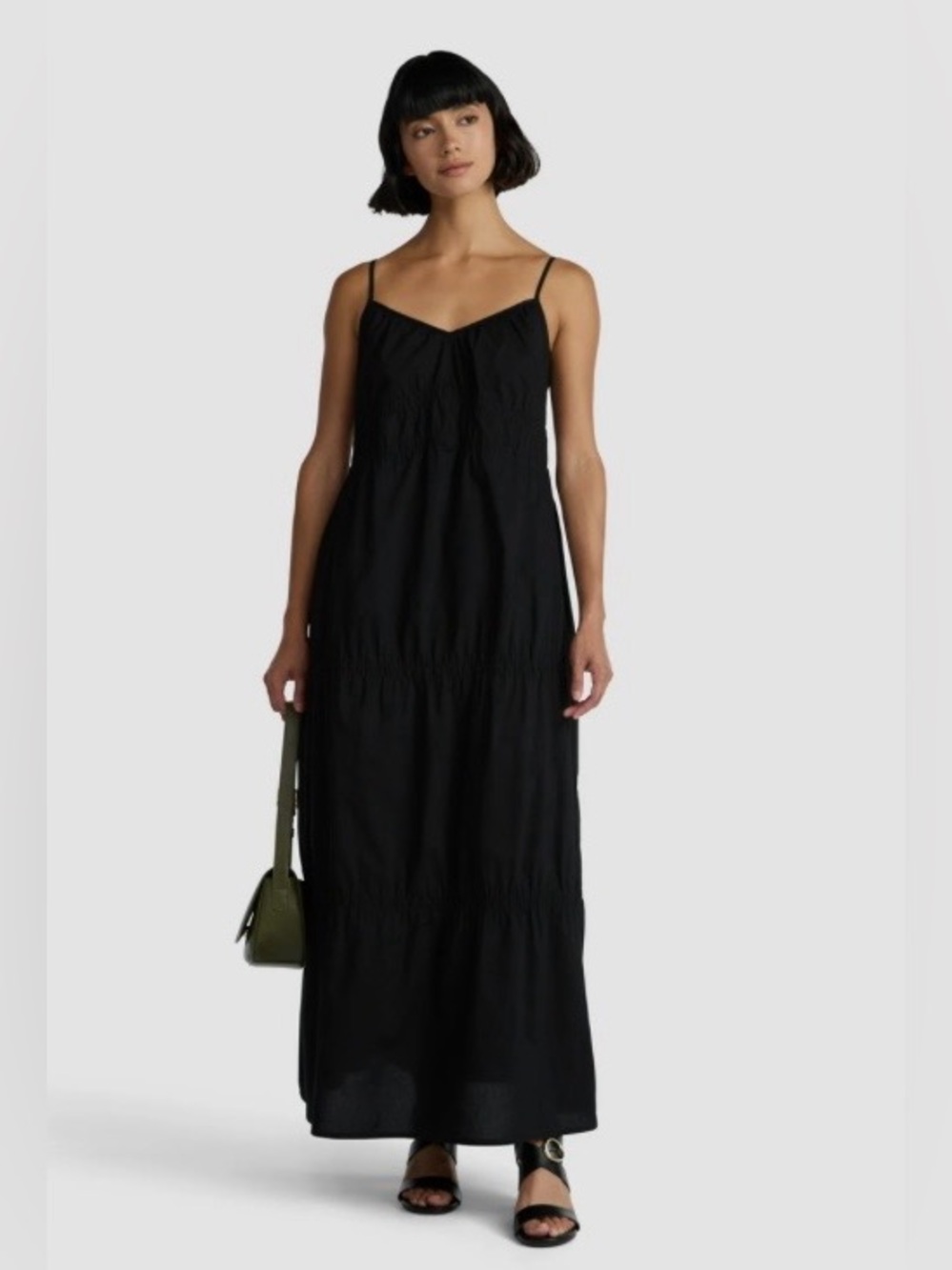 Time and Tru 🖤  tiered maxi dress adjustable spaghetti straps